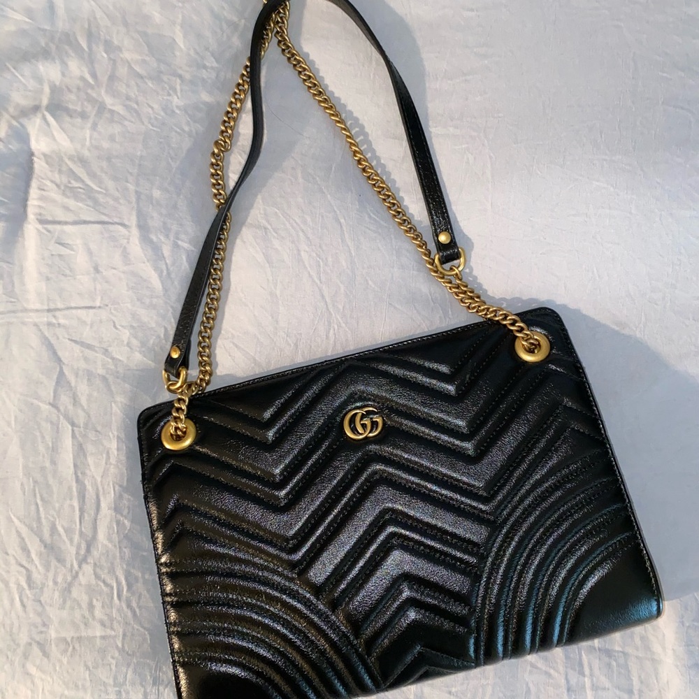 Gucci Calfskin Matelasse Med. GG Marmont Shoulder